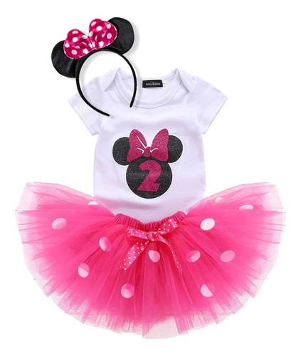 Conjunto Minnie Rosa Para Bebés Talla 12 Meses.envío Gratis