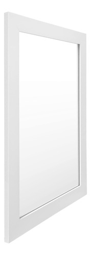 Espejo De Pared Rectangular Marco Blanco Diseño Moderno
