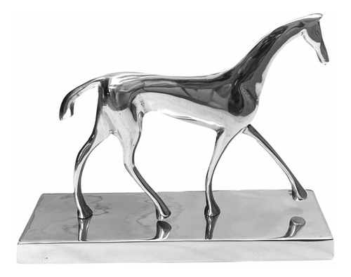 Adorno Caballo Ideal Trofeo O Regalo 24x33 Cm Pewter Brillo