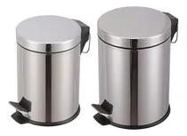 Comprar 2 Cestos De Basura De 12 Y 3lts Acero Inoxidable Pedal Papel