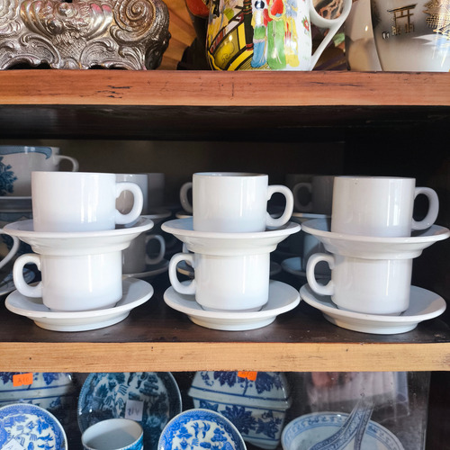 Set Seis(6) Tazas De Café C/platos Porcelana Irupe (Usado)
