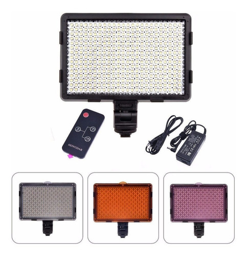 Iluminador Led Hd-360 Ii Bicolor Com Controle Remoto E Fonte