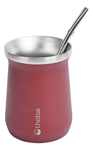 Mate Acero Inoxidable Con Bombilla Lhotse Red