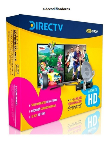 Imagen 1 de 1 de Kit Prepago Directv Con 4 Decodificadores Y Multi X 4