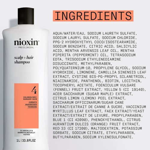 Champú Nioxin System 4 Para Espesar El Cuero Cabelludo Y El