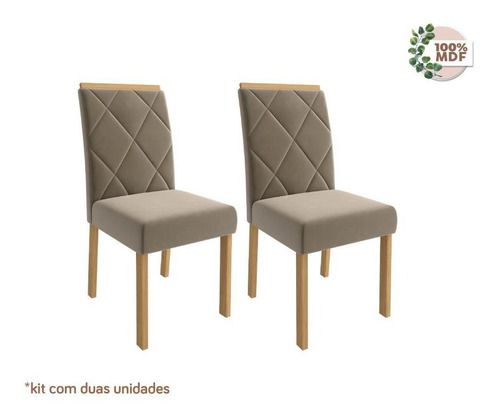 Conjunto 2 Cadeiras Fernanda Madeira/joli