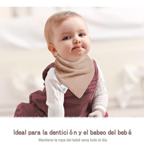 Set De 8pcs Para Niño Y Niña Baberos De Algodón Impermeable 8pcs Multicolor