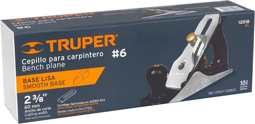 Cepillo Carpintero Garlopa Numero 6 Corte 2.3/8' 60mm Truper