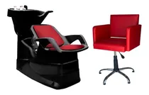 Comprar Combo Lavacabezas Peluquería + Sillon Corte Base Cromada -