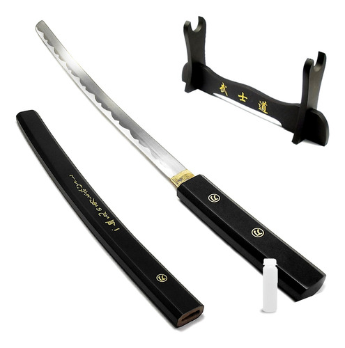 Espada Katana Japonesa Wakizashi Aço Carbono Suporte Bushido