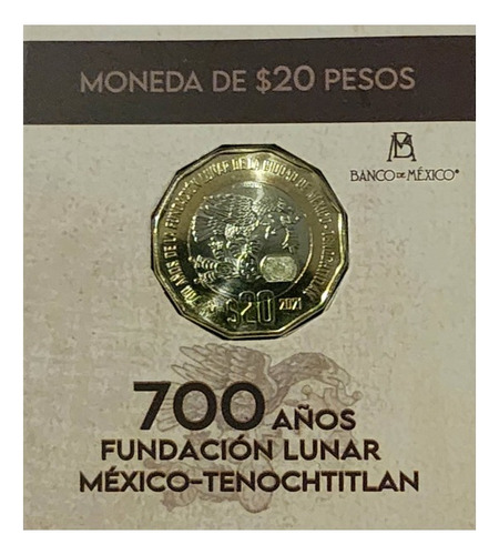 Blister Original 20 Pesos 700 Años De La Fundación Lunar