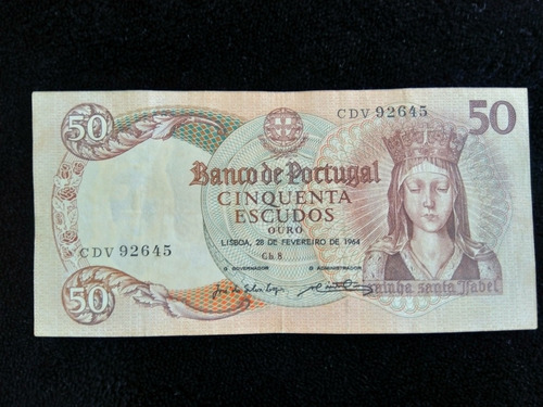 Billete Portugal 50 Escudos 1964