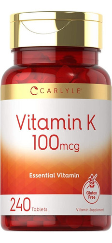 Vitamina K Premium 240 Tabletas Phytonadione Eg J20 Sabor ND