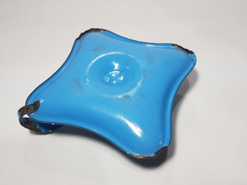 Imagen 3 de 6 de Antiguo Porta Velas Enlozado Celeste Exc Estado Mag 58710