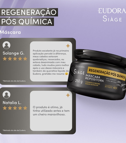 Máscara Repositora Siàge Expert Regeneração Pós Química 250g