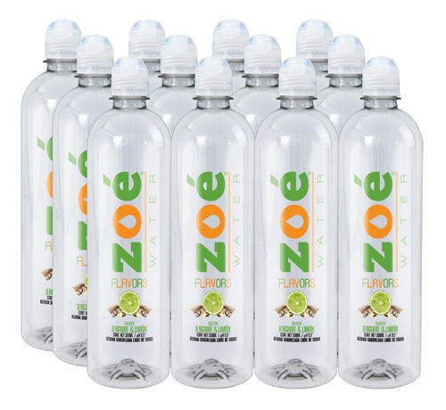 Zoé Water Twist Agua Saborizada Pack 12 Pz 500ml Limón Jengi