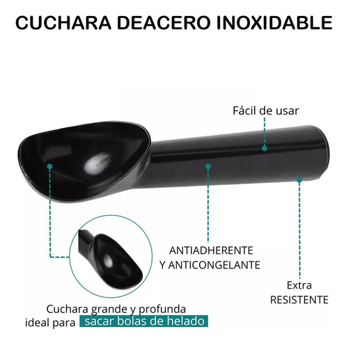 5 Pcs Cuchara Para Helado Antiadherente De Aluminio Scoop
