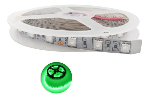 Rollo Tira Led 5050 Int Ámbar/az/ro/ve 5m 12v 60 Led X Metro