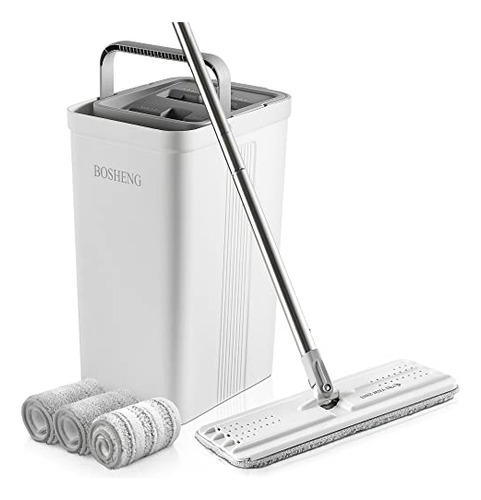 Set De Fregonera Y Balde Bosheng Con Escurridor, Mopa Plana
