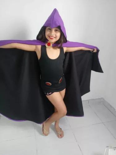 Fantasia Ravena Jovens Titans Feminina Traje Luxo Cosplay Mulheres