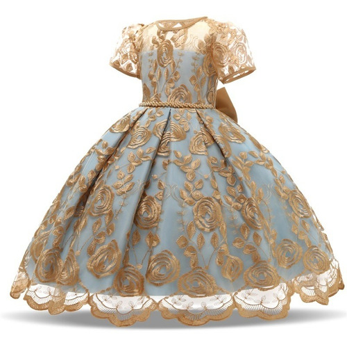 Vestido Princesa Elegante Para Niña Azul Cenicienta Fiesta | Envío gratis