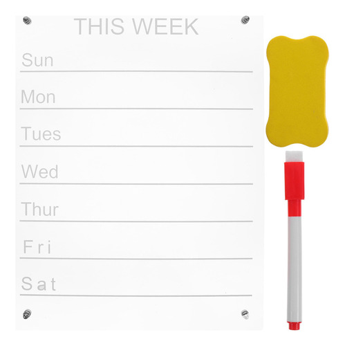 Práctico Calendario Semanal De Acrílico Para Refrigerador