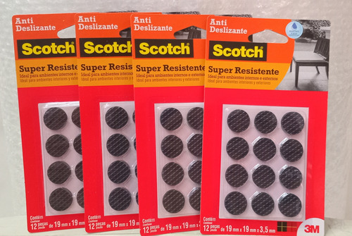 Protetor Anti Deslizante Scotch 3m Redondo P Kit C/ 4 Packs