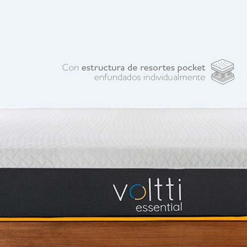 Imagen 7 de 9 de Colchón Queen Size Voltti Hibrido No Transfiere Movimiento