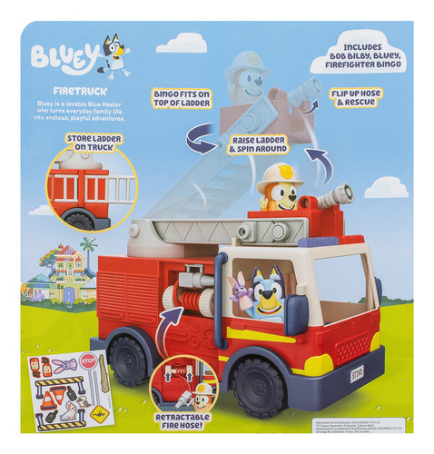Camion De Bomberos Bluey Con Figuras De Accion Bingo