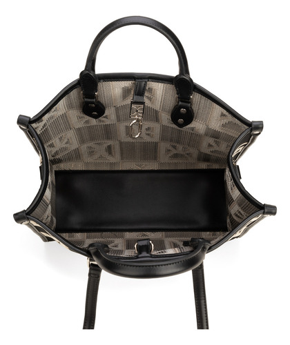 Bolsa Tote Cloe Para Mujer Mediana Doble Función Con Pouch Color Negro