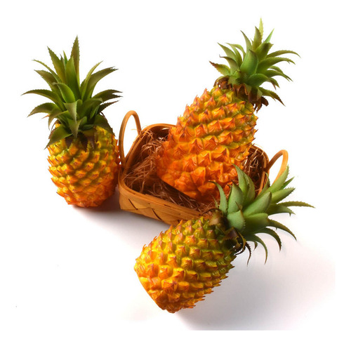 Estatuilla De Piña Artificial Moderna Amarillo 27x12cm