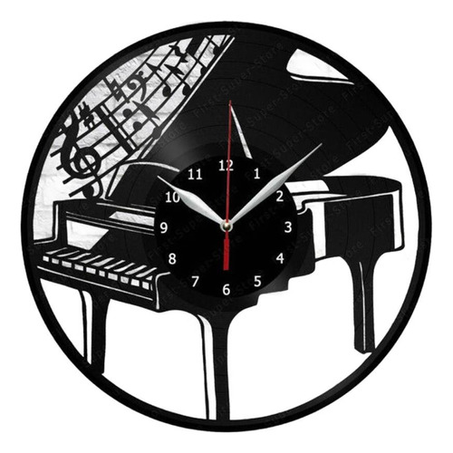Reloj Corte Laser 2687 Musica Piano Y Notas Musicales