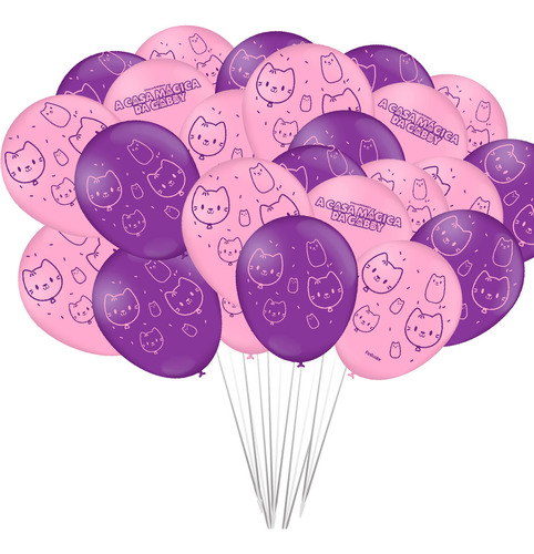 25 Bexigas Balão N9 Decoração Casa Magica Da Gabby Festa