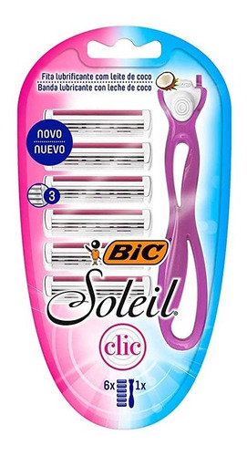 Aparelho De Depilação Bic Soleil Clic Com 6 Cartuchos