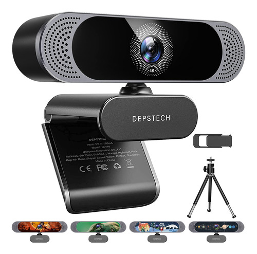 Cámara Web 4k Hd 8mp Con Enfoque Automático Y Micrófono