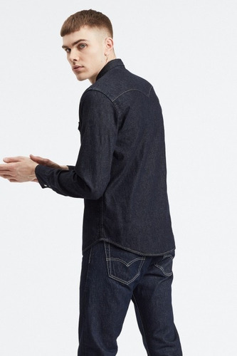 Imagen 2 de 6 de Camisa De Jean Levis Hombre Classic Western Shirt Azul