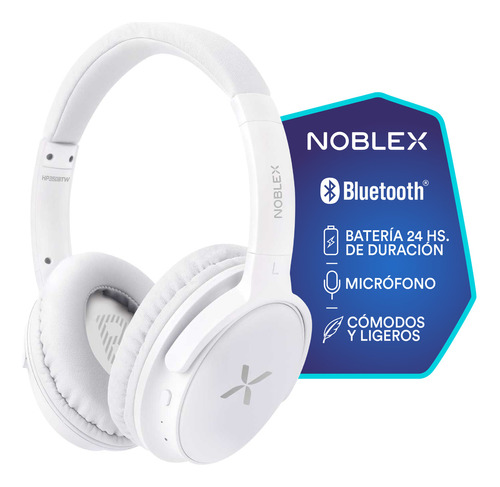 Auriculares Inalámbricos Bluetooth 5.0 Noblex Hp350bt Usb-c Color Blanco