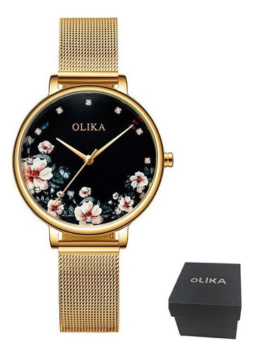 Reloj Olika Quartz Con Correa De Malla De Diamantes Para Muj