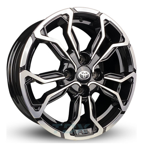 Rodas Toyota Yaris Fielder Aro 17 4x100 (jogo) +bicos Cor Preto Com Diamantado