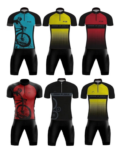 Conjunto De Ciclismo Ciclistas Bermuda Gel Camisa Masculino 