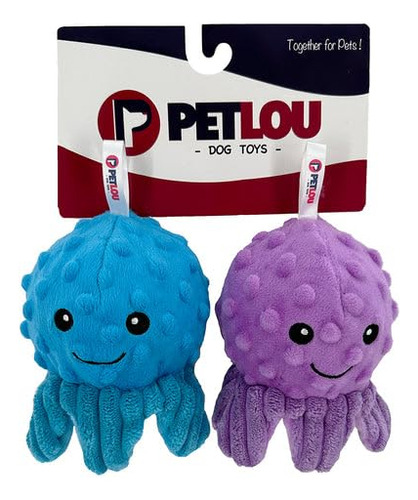 Pet Lou Octopus Ez Squeaky Ball, Juego De 2, 4 Pulgadas De A