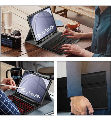 Funda Con Teclado Retroiluminado Samsung Galaxy Tab A9 Plus Color