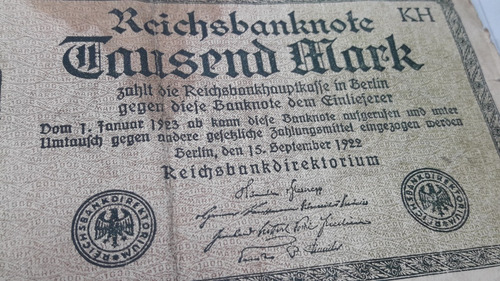 Billete 1000 Mark Tausend Reichs Bank Note (Usado)