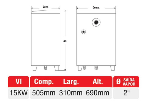 Sauna A Vapor Inox 16kw Com Quadro Trifásico 380v Albacete
