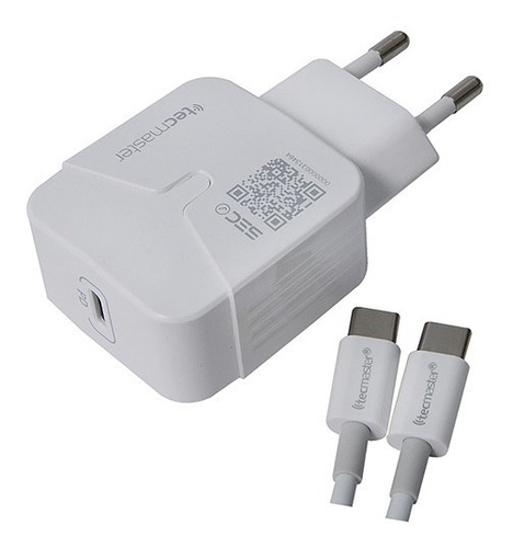 Cargador De Pared Quick Charge + Cable Tipo C Tecmaster