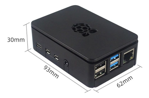 Case De Abs Negro Para Raspberry Pi 4 Inc Igv