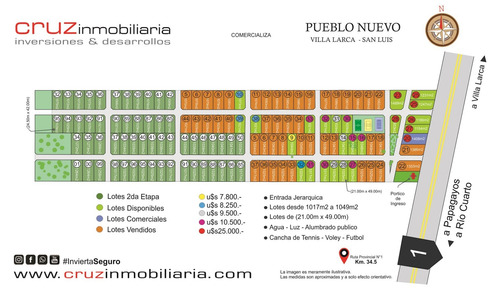 Imagen 8 de 14 de Lote En Venta 1000m2 Merlo San Luis Villa Larca