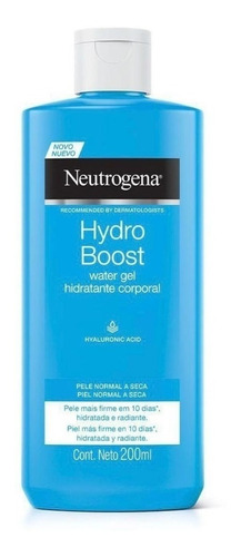  Gel para cuerpo Neutrogena Crema corporal en gel Neutrogena Hydro Boost Ácido Hialurónico 400 ml en tubo depresible 85g