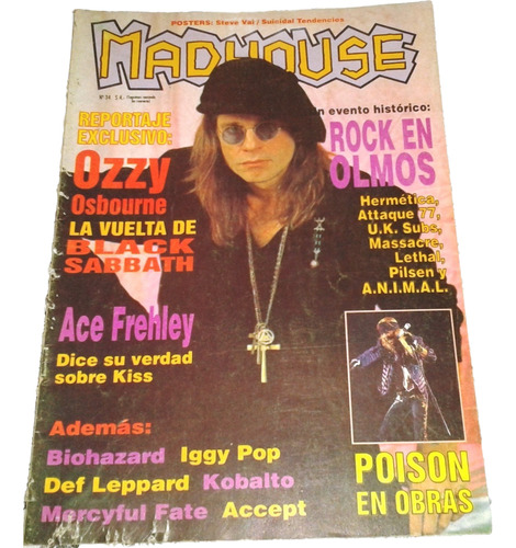 Ozzy Radio Olmos Poison Kiss Frehley Hardcore Madhouse 34 (Usado)