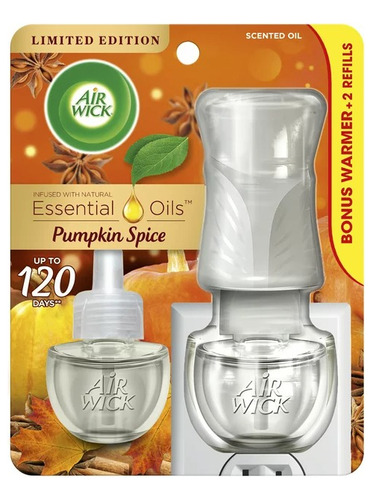Air Wick Kit Calentador + 2 Refill Aroma Pumpkin Spice